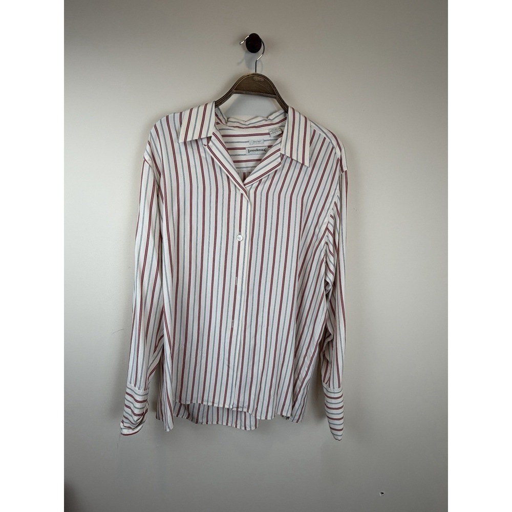 Vintage 90s Americana Banana Republic 100% Silk Women's Long Sleeve Button Down